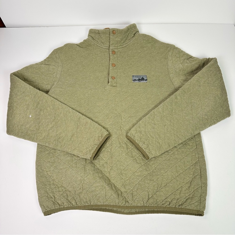 Patagonia Men’s 40th Anniversary Organic Cotton Snap T Pullover Fatigue Green M - Picture 2 of 9